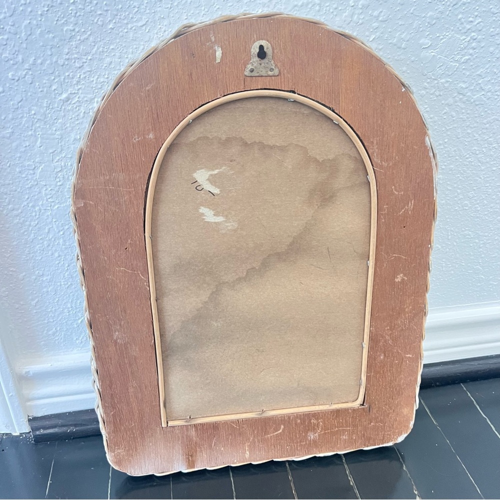 Vintage Wicker Wall Mirror 12x17 - Picture 2 of 6